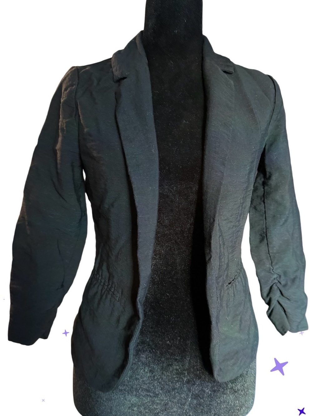 Candie's Black Open-Front Women's Blazer
